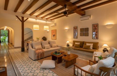 Siolim Villa | La Branca by The Blue Kite - Luxurious 4 BHK villas near Peaceful Morjim Beach, with Private Pool, Big Garden, Security, Kitchen, Wifi, Terrace