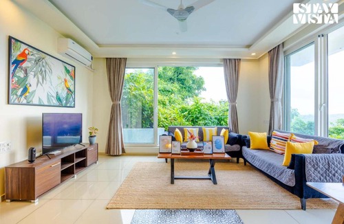 Mandrem Apartment | StayVista at Corville Apartments with BBQ