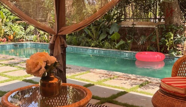 Big Pvt Pool & Garden 3BHK Villa, Morjim Beach 10-14mts