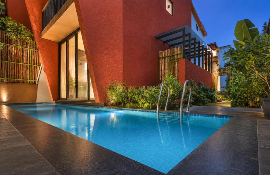 Marra Villa | ELIVAAS Signature Solena 4BHK Villa with Private Pool, Bar Lounge, Terrace Views, Lift & Peaceful Pilerne Location Pet-friendly